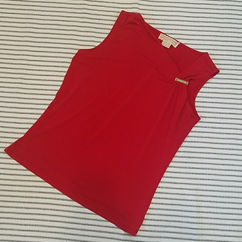 Michael Kors Red Sleeveless Blouse holiday party ready!